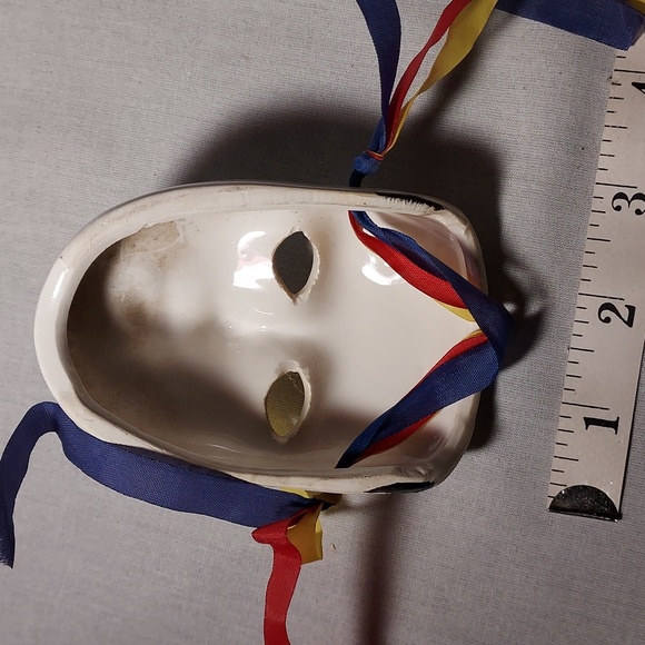 Vintage Hand Painted Carnival Face Masks Ceramic Set of 5 - Picture 11 of 14